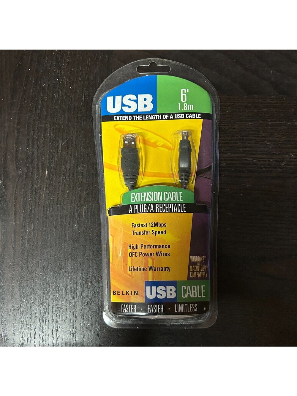 Belkin F3u134-06 A To Usb Extension Cable New